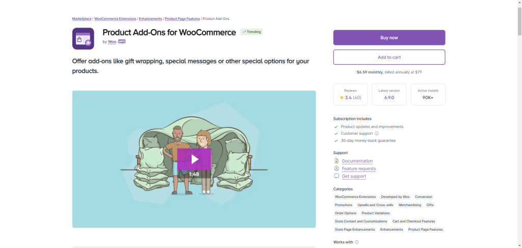 Woocommerce product add-ons