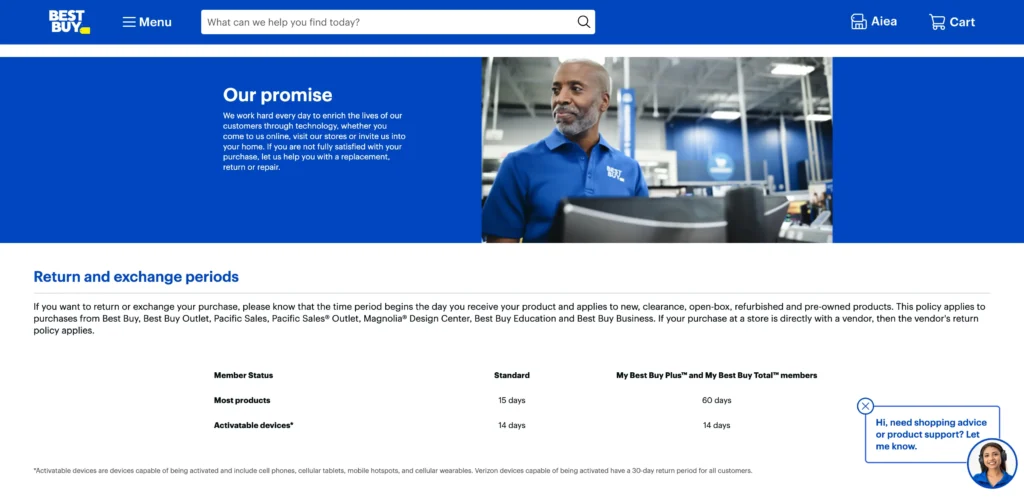 Best buy support returns and exchanges