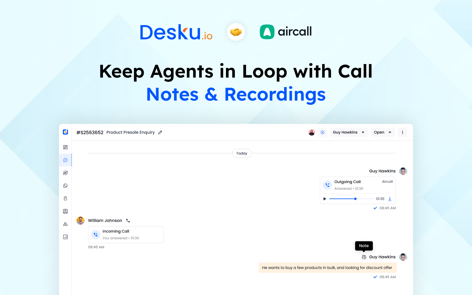 Keep Agents in Loop with Call Notes & Recordings