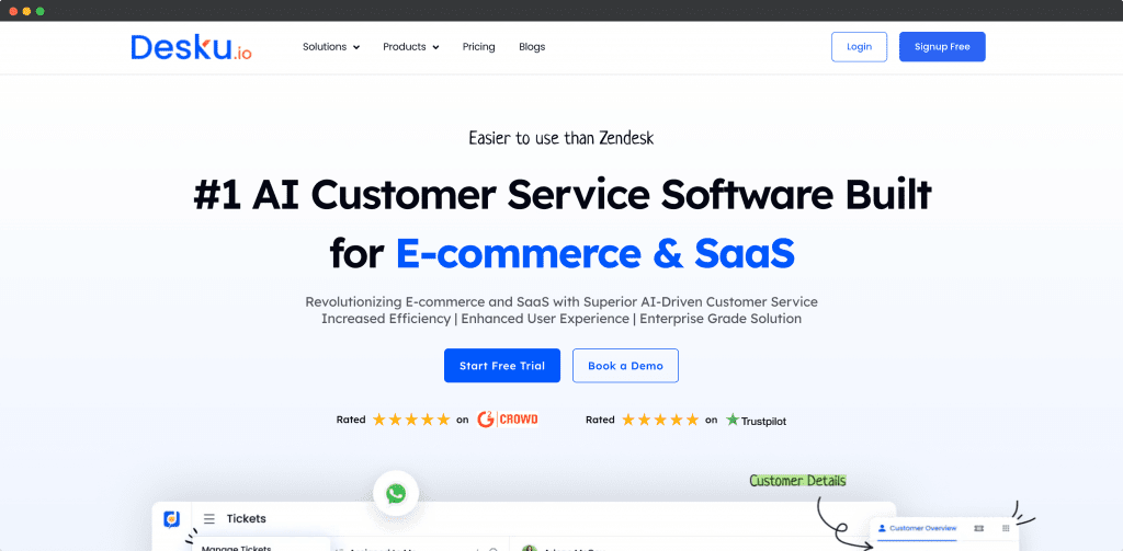 Desku customer service software